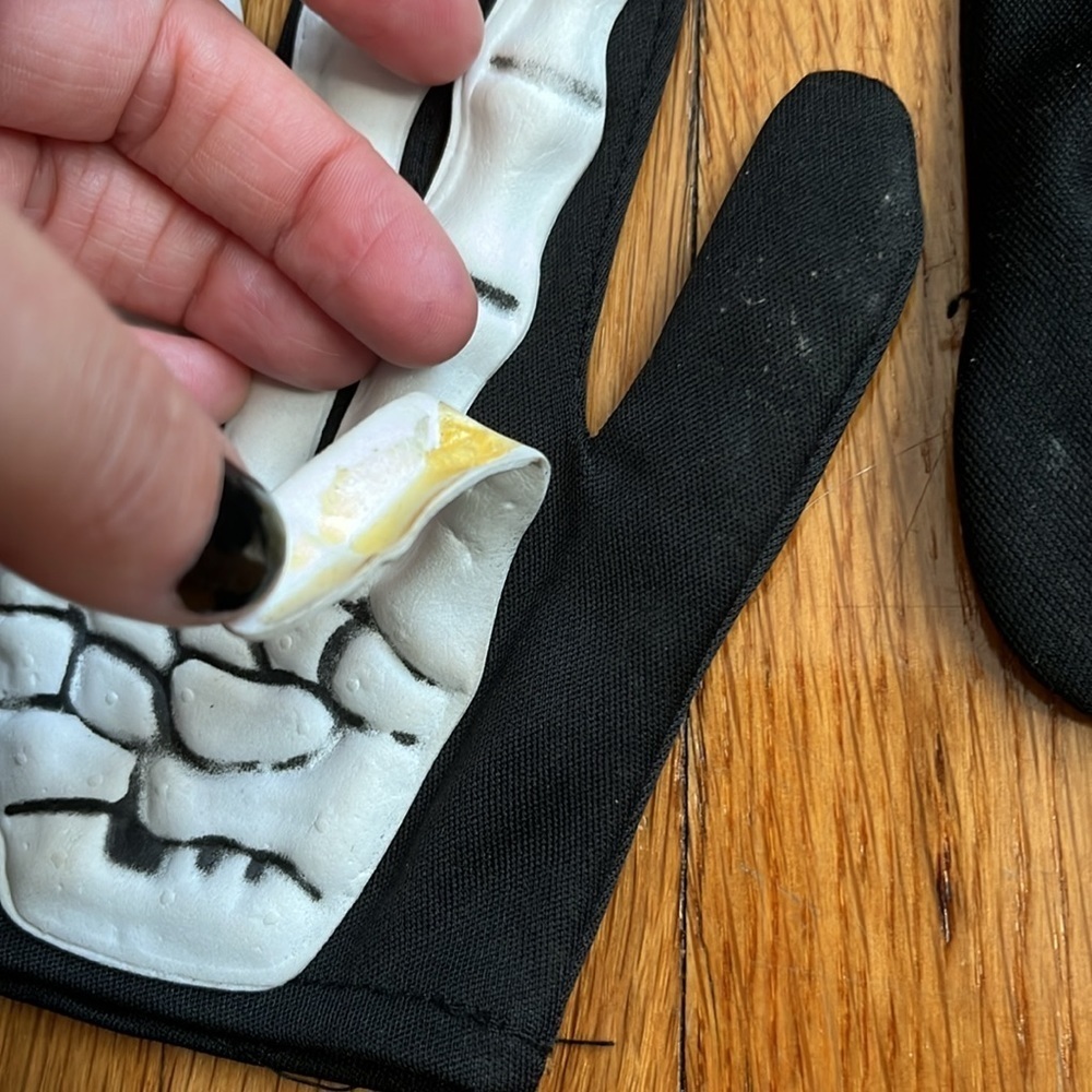 Toddler skeleton costume 3/4 T some signs of wear see pics good for Halloween. - Picture 8 of 11